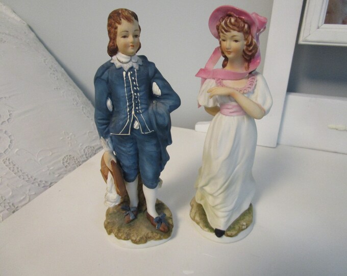 Lefton Limited Edition KW387 Pinkie and Blue Boy Figurines Etsy