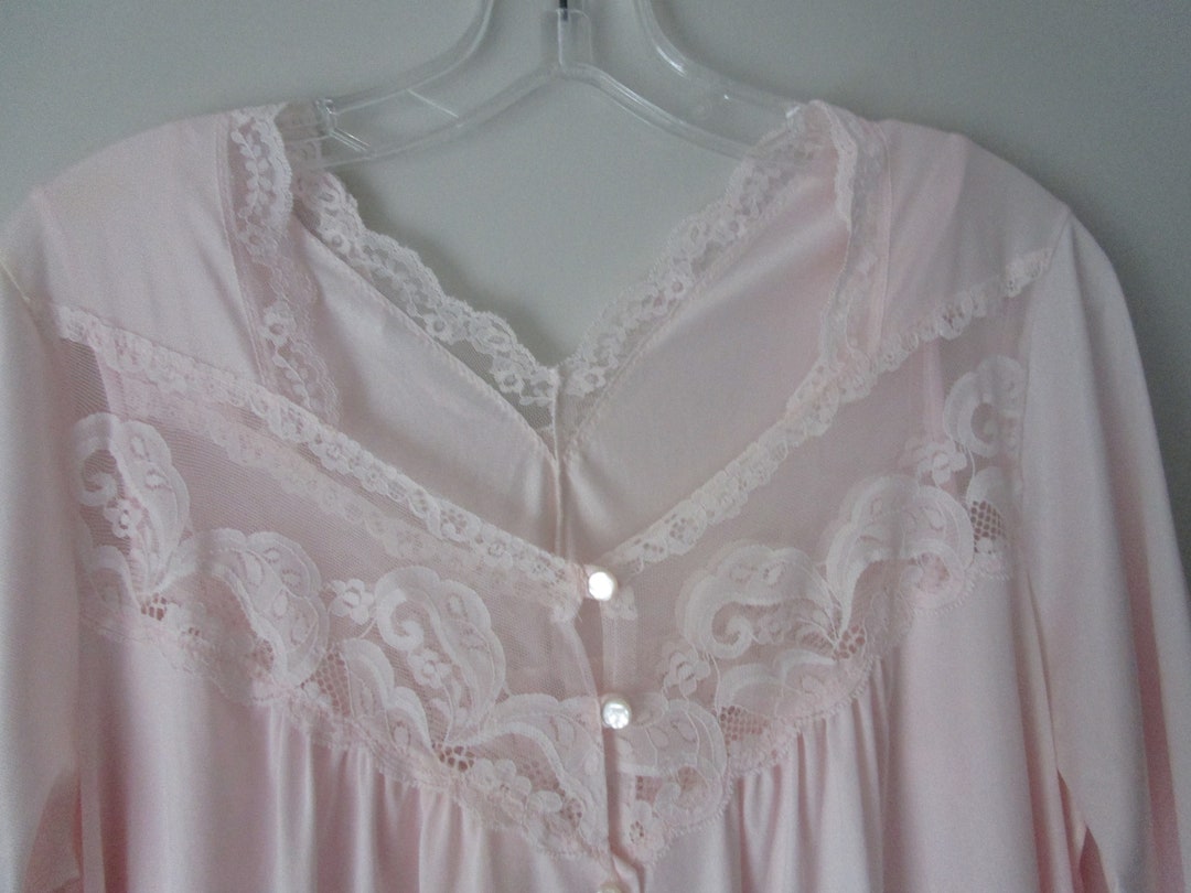 Vintage Penney's Peignoir Robe and Nightgown Pink Lace Size M Etsy