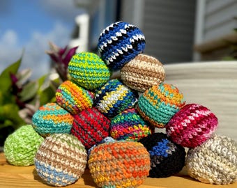 Handgemachter gehäkelter Hacky Sack | Footbag, Sensorisches Fidget Spielzeug, Y2K Festival Geschenk