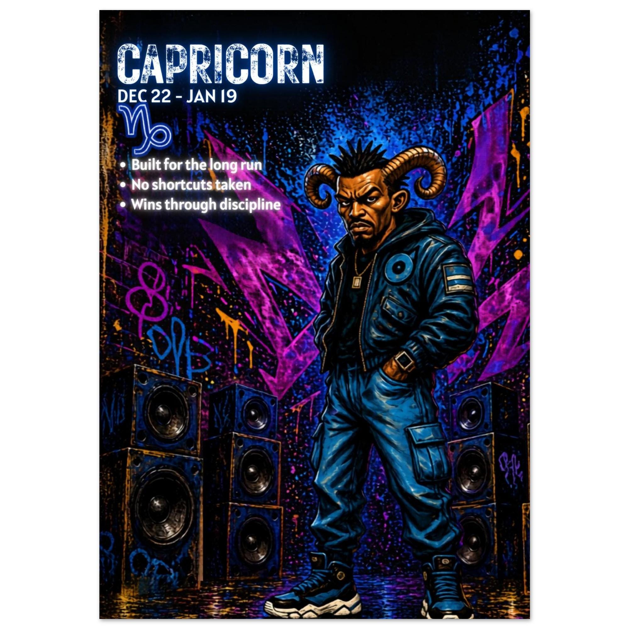 Capricorn Male Art Print – Graffiti Streetwear Illustration | A2