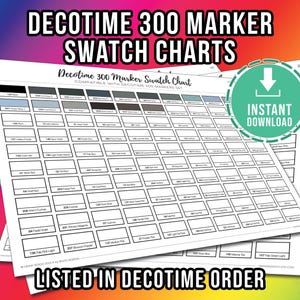 Wzornik markerów DecoTime 300 • Wzornik kolorów Twinmarkers do druku w formacie PDF • Organizer na zestaw markerów alkoholowych (format A4 i US Letter)