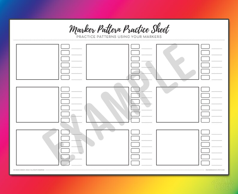 Marker Pattern Practice Sheets Printable • Alcohol Marker Practice PDF ...