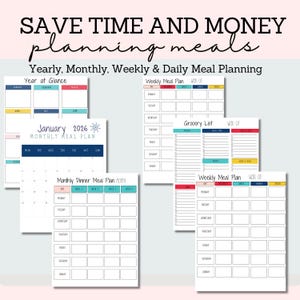 Meal Planning Printable Planner Digital Download Meal Schedule Template Professional Meal Plan System Tool Busy Family Meal Organizer Tips image 3