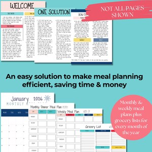 Meal Planning Printable Planner Digital Download Meal Schedule Template Professional Meal Plan System Tool Busy Family Meal Organizer Tips image 6