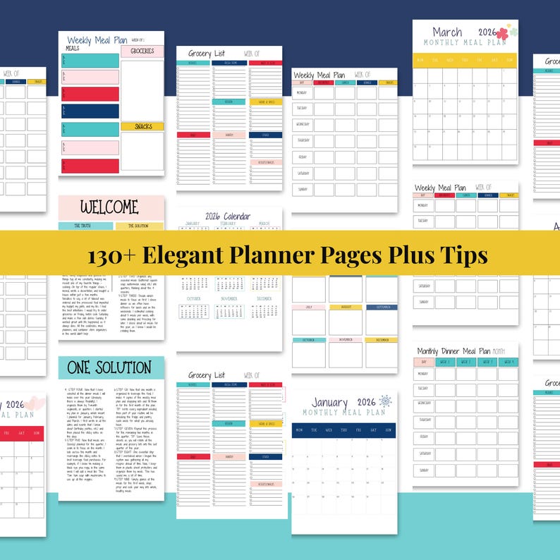 Meal Planning Printable Planner Digital Download Meal Schedule Template Professional Meal Plan System Tool Busy Family Meal Organizer Tips image 9