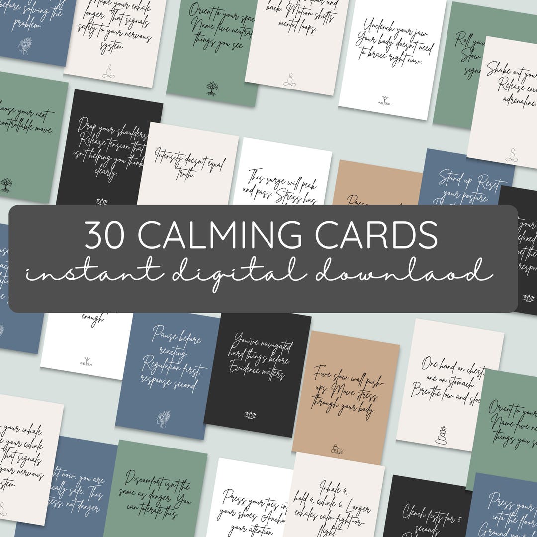 Printable Anxiety Coping Cards for Adults & College Students Nervous ...