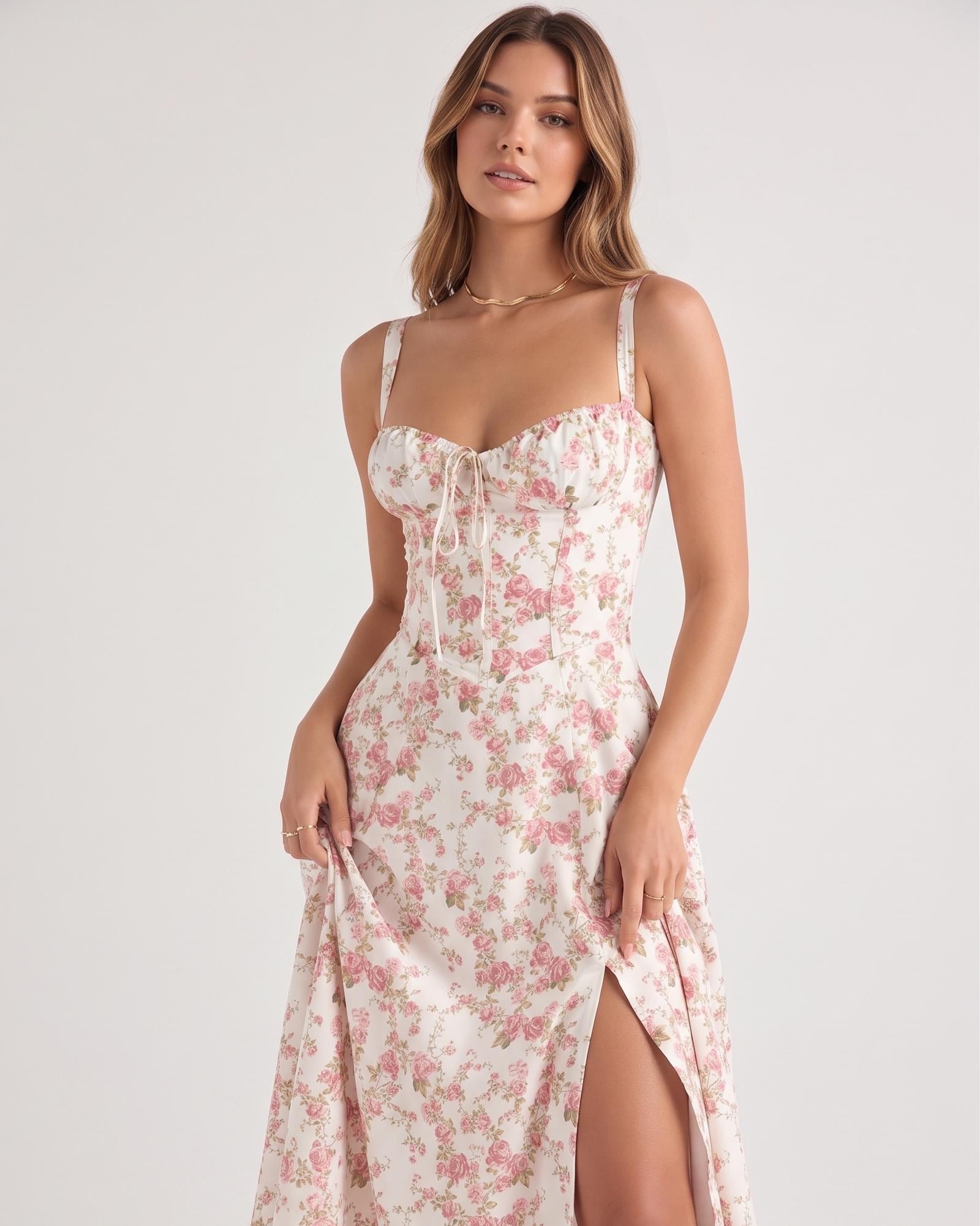 shona joy brown lace dress Shona Joy La Lune Lace Back Maxi Dress in Copper – Coco & Lola main image 0