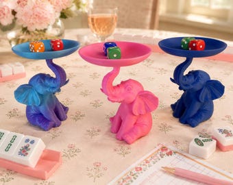 Elefant Mahjong Würfeltablett, amerikanischer Mahjong Würfelhalter, Spielabend Geschenk