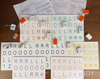 Tablero de práctica de mahjong americano, herramienta de entrenamiento con fichas izquierda y derecha