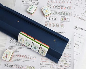 Juego de 4 soportes para fichas de Mahjong, empujador magnético, organizador de fichas de Mahjong americano (48 cm)