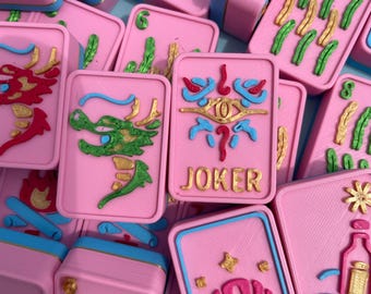 Floating Mahjong Set, Beach Series, Pool Party Game, 3D Printed 160 Tiles