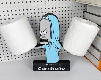 Cornholio Toilet Paper Holder with Character Design, TP for me Bunghole TP holder