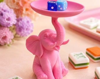 Elephant Mahjong Dice Tray, American Mahjong Dice Holder, Game Night Gift