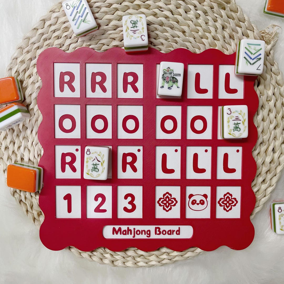 Mahjong Pattern Board Panda Design Mahjong Practice Board, Flower or Bambu Version, American ...