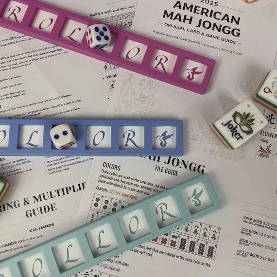 Mahjong Charleston Tracker with Hummingbird Design, American Mahjong Pass Helper, Charleston Guide Tool with Game Guide Book