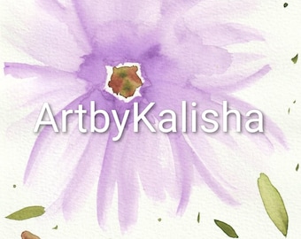 Purple Flower Watercolor Print