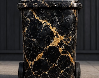 GOLD MARBLE 3D Trash Bin Wrap – Luxury Marble Design