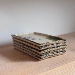 Juego de 5 platos de sushi japoneses vintage de gres con diseño de flor de ciruelo