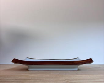 Rechthoekig bord vintage Japans aardewerk / sushi- of hapjesplateau