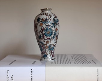 Vintage Hand-Painted Floral Porcelain Bud Vase