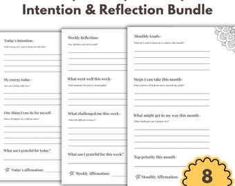 Daily Reset Planner Printable PDF | Anxiety & Overthinking, Self Care Routine, Mental Health Worksheet, Habit Tracker