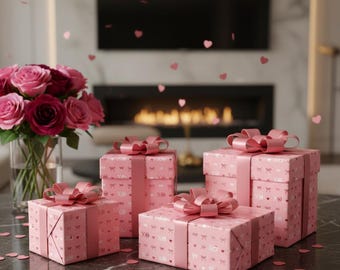 Blush XO Elegance Wrapping Paper | Romantic Luxury Gift Wrap