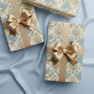 Elegant Art Nouveau Swan Wrapping Paper | Luxury Vintage Gift Wrap with Ornate Botanical Motifs image 2