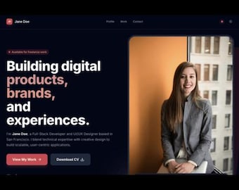 Elegancki szablon portfolio programisty – przyjazny dla systemu ATS, projekt CV/życiorysu (elegancki motyw)