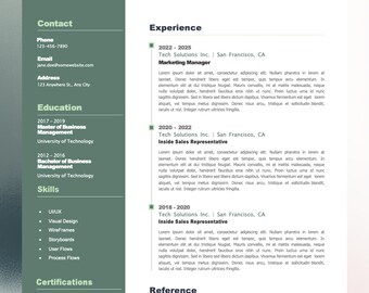 Modernes Lebenslaufvorlagen-Kit mit bearbeitbaren Vorlagen, Anschreiben, Lebenslauftipps und ATS-freundlich