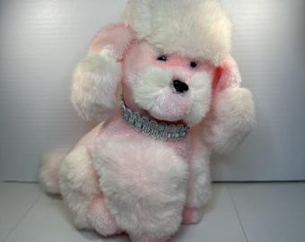 Vintage plush Pink Poodle Stuffed animal 24k Polar Puff 1985 mighty Star