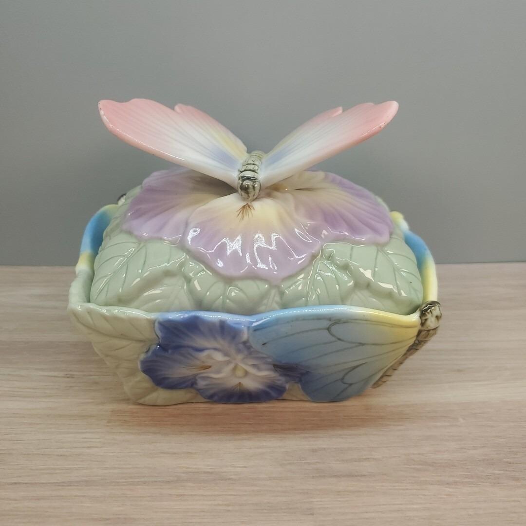 Anna Rosa Collection Butterfly Music Trinket Box Vintage Porcelain ...