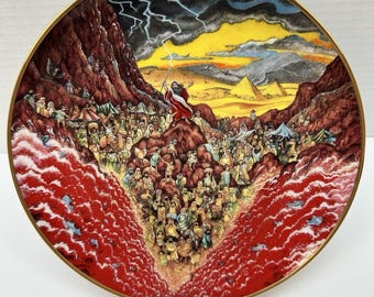 Vintage Franklin Mint Limited Edition Plate Bill Bell "Parting of the Sea" Moses
