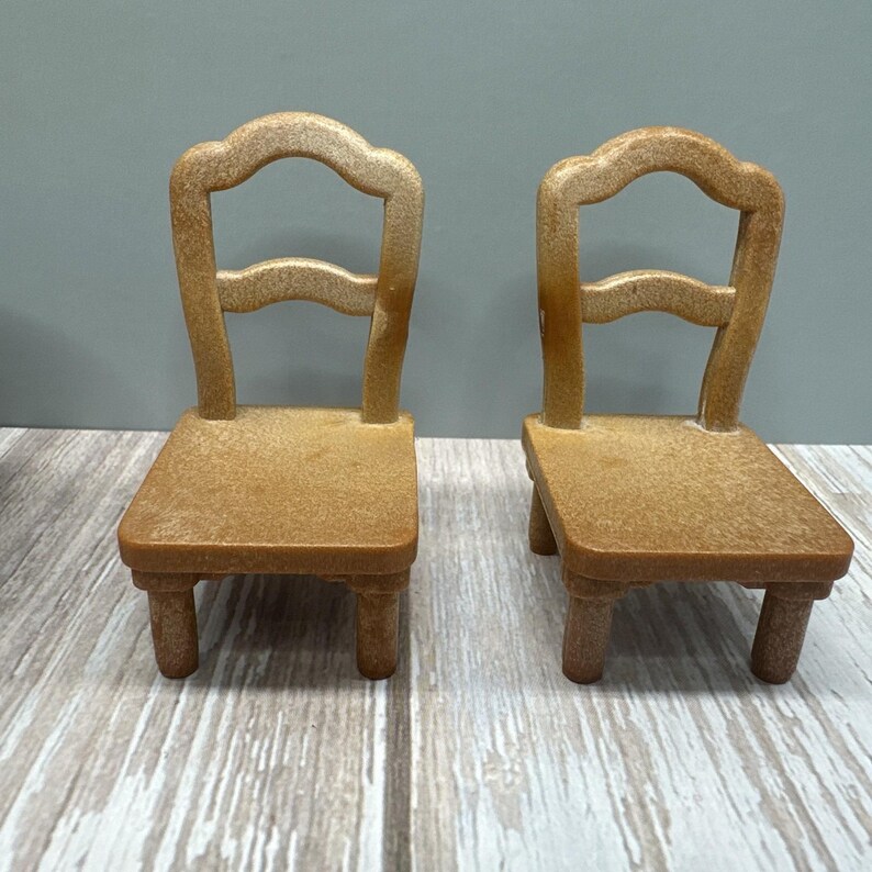 Calico Critters Sylvanian Families KITCHEN TABLE 2 Chairs Set Replacement Parts immagine 5