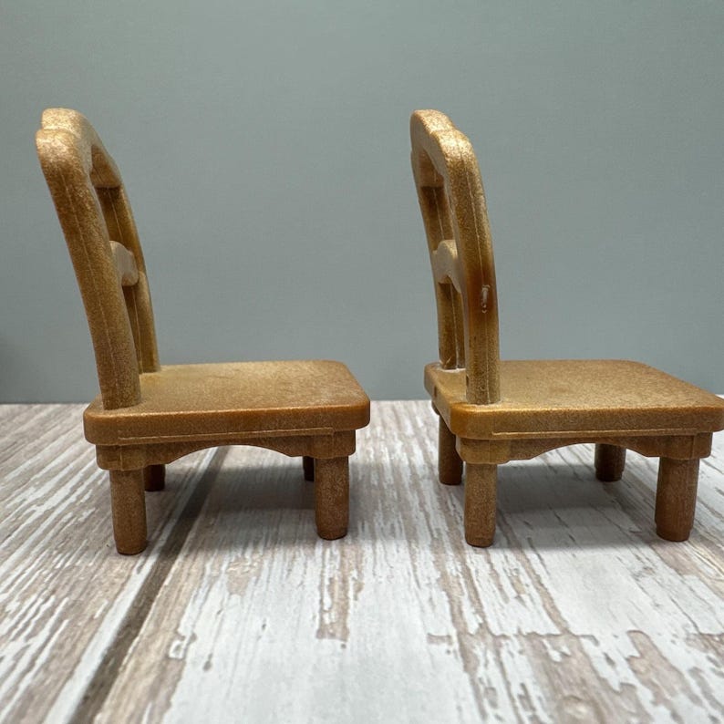 Calico Critters Sylvanian Families KITCHEN TABLE 2 Chairs Set Replacement Parts immagine 8