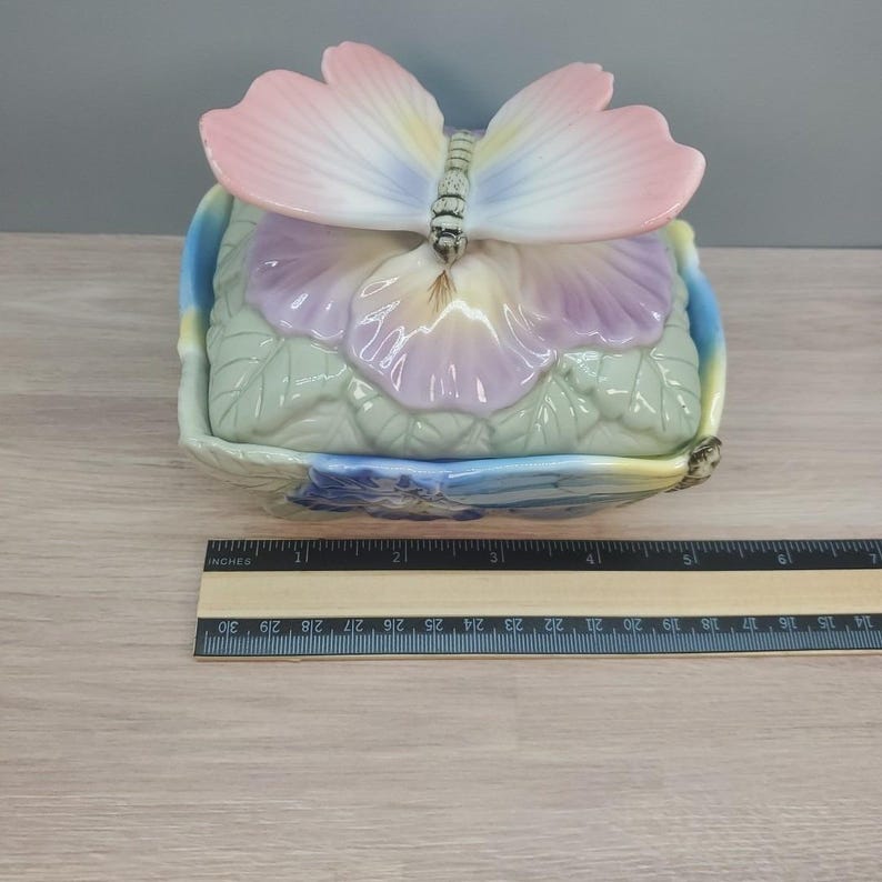 Anna Rosa Collection Butterfly Music Trinket Box Vintage Porcelain ...