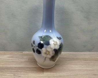 Vintage Royal Copenhagen Raspberry Vase, Hand Painted, #288-43A