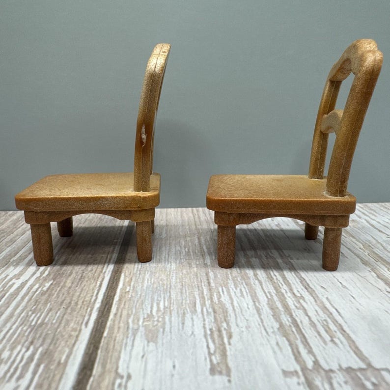 Calico Critters Sylvanian Families KITCHEN TABLE 2 Chairs Set Replacement Parts immagine 6