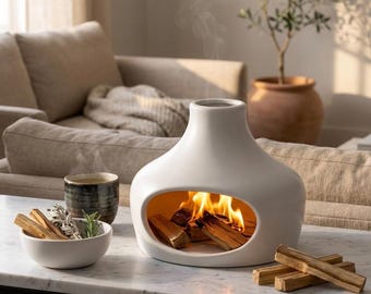 Elegante quemador de cerámica para palo santo y salvia con chimenea: perfecto para meditación, yoga y aromaterapia. Un regalo ideal para la decoración del hogar.