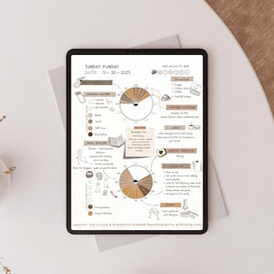 Visueller Tagesplaner: 24-Stunden-Planer | 2 Uhren Gliederung (Druckbare PDF)
