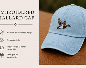 Denim Mallard Hat | Embroidery hat