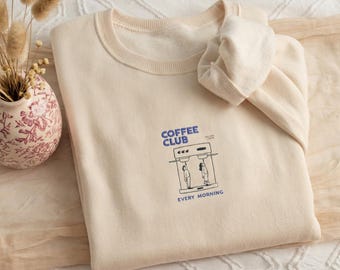Embroidered Coffee Club Crewneck Sweatshirt