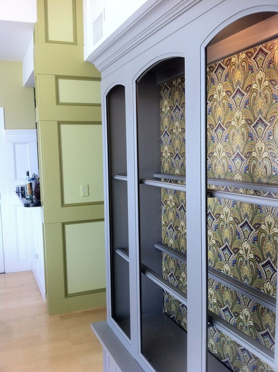 Items similar to Modern Vintage Upcycled Hutch with Light on Etsy