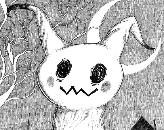 Mimikyu- pokemon inspired gothic art print