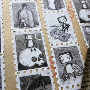 Robots Art Stamp Washi Tape