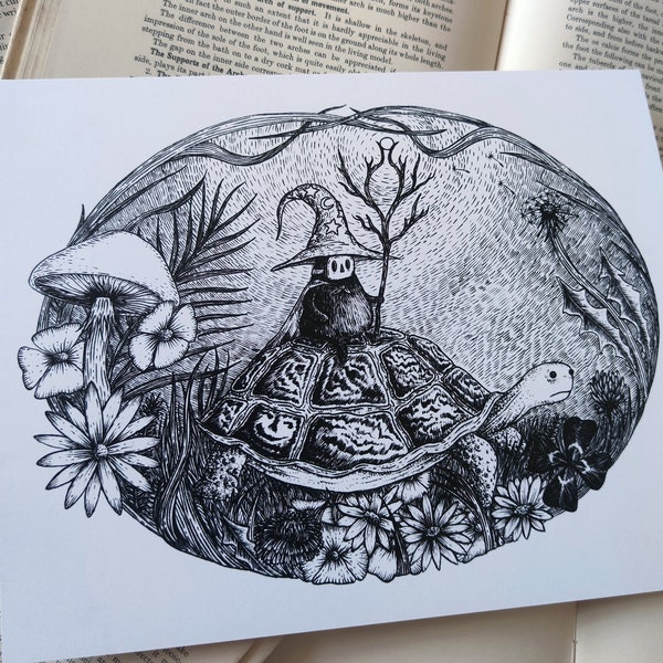 The Magier des Frühlings - magische Schildkröte Kunstdruck