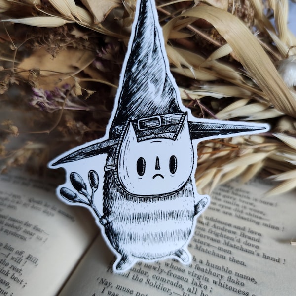 Magical Spirit vinyl sticker- cute wizard laptop sticker