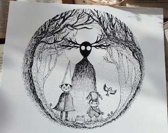 Into The Unknown art print- Over The Garden Wall Inspired