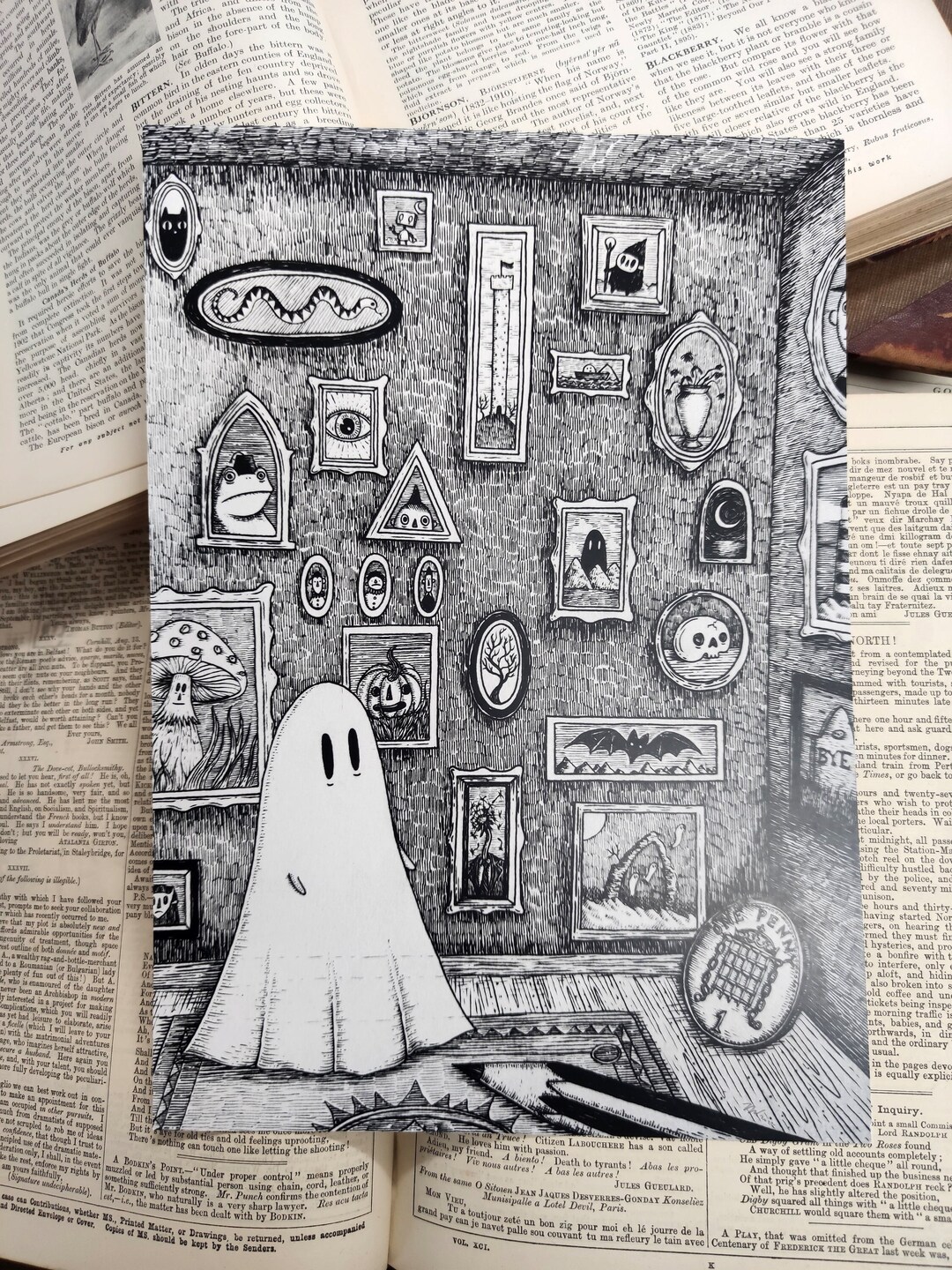 In My Room Ghost Gallery Spooky Art Print - Etsy