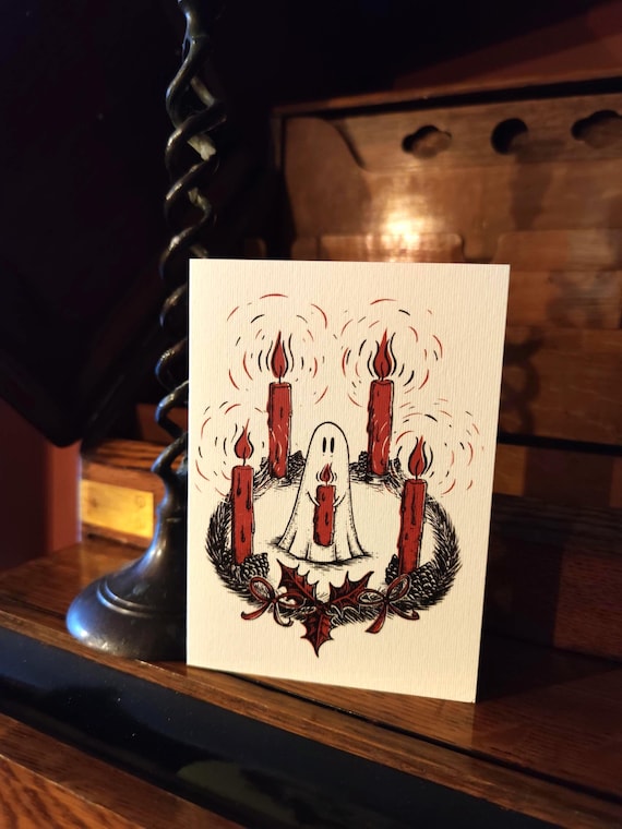 Candle Ghost Christmas Card