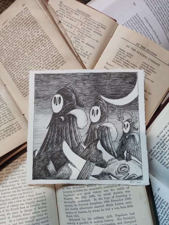 The Sandmen- Original spooky ink drawing from Fragments